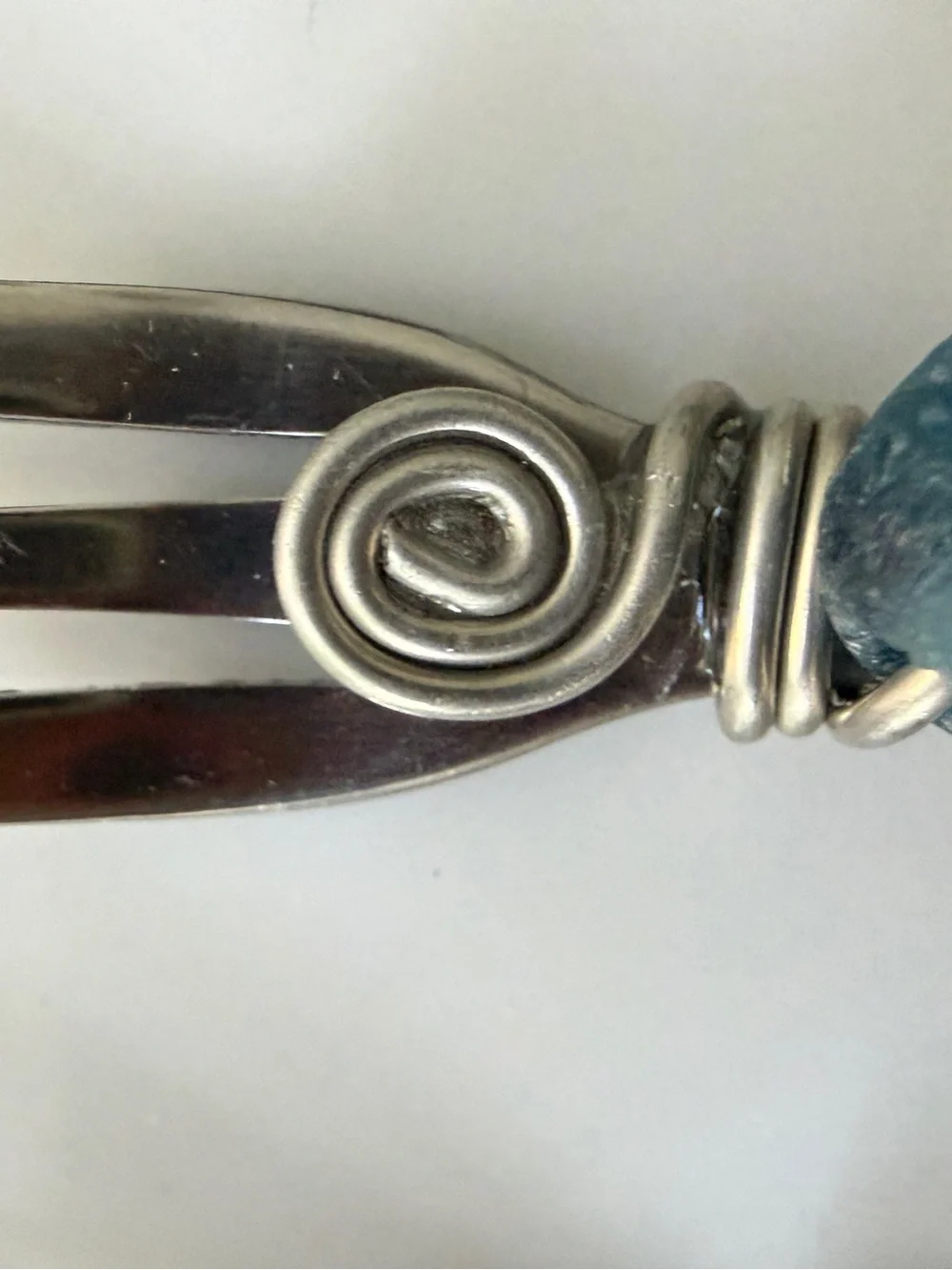 Choice Wire Wrapped stones Sea Glass 3pc Flatware Set Artisan Knife Fork Spoon⁠